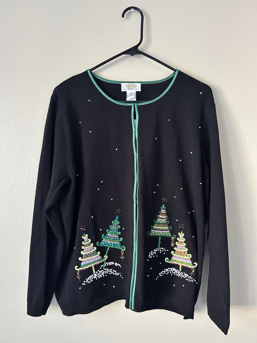 NWT Vintage Y2K Talbots Ugly Christmas Sweater Cardigan Womens 2X Petite